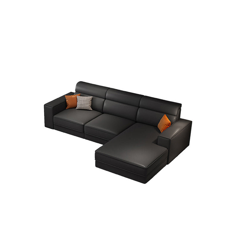 Scandinavian Dark Gray Square Arm Stain-Resistant Faux Leather Sofa