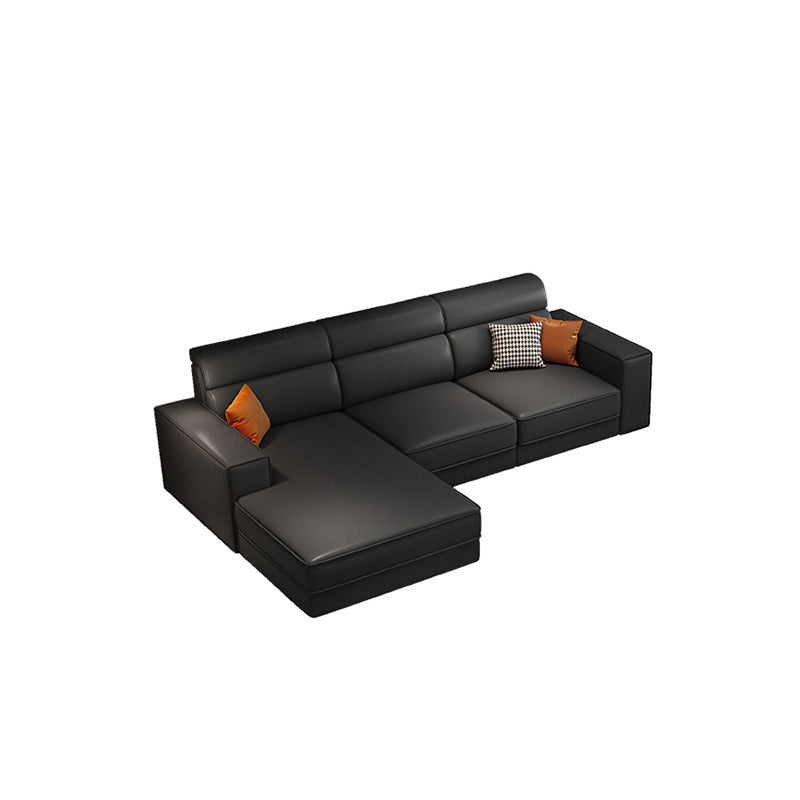Scandinavian Dark Gray Square Arm Stain-Resistant Faux Leather Sofa