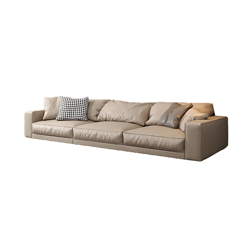 Pillowed Back Cushions Sectional Sofa, Square Arm Sectional Sofa,in Cream22"