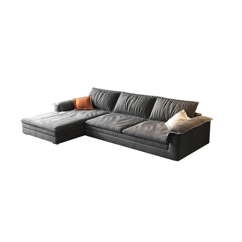 Modern Cushion Back Grey Sectionals 33'" Pillow Top Arm Sectionals