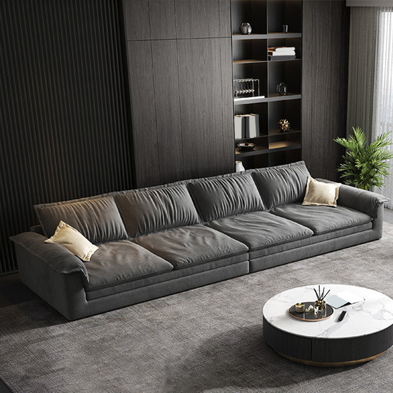 Modern Cushion Back Grey Sectionals 33'" Pillow Top Arm Sectionals