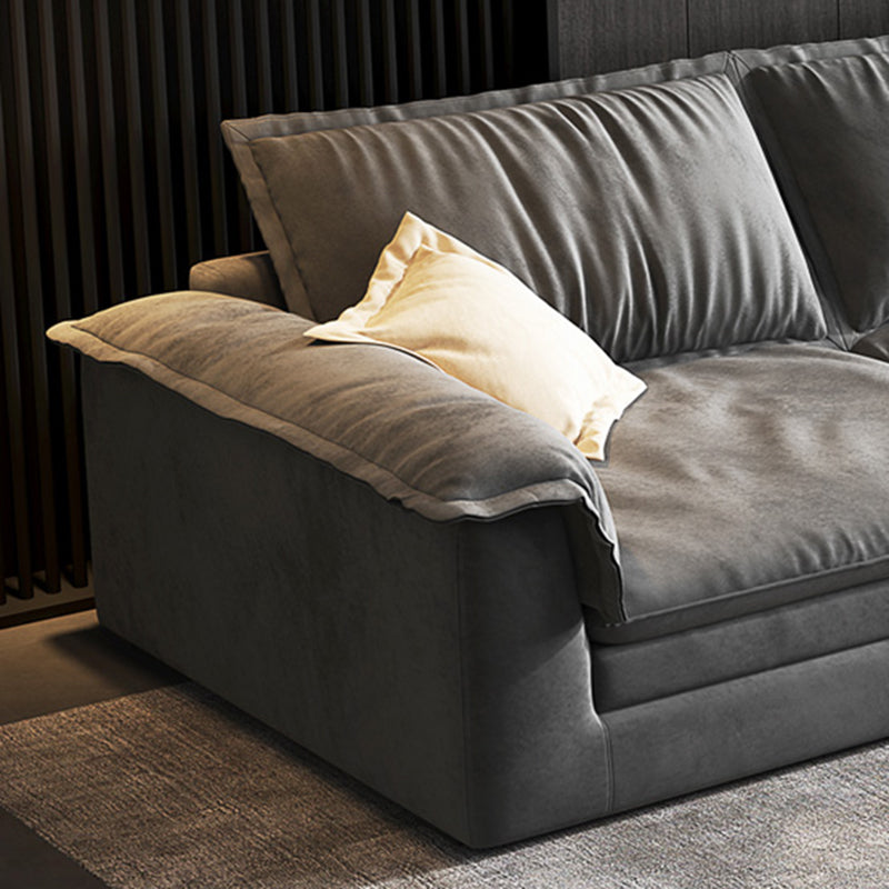 Modern Cushion Back Grey Sectionals 33'" Pillow Top Arm Sectionals