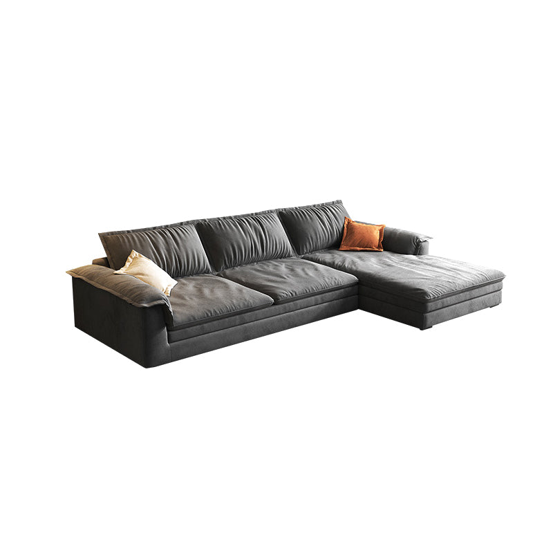 Modern Cushion Back Grey Sectionals 33'" Pillow Top Arm Sectionals