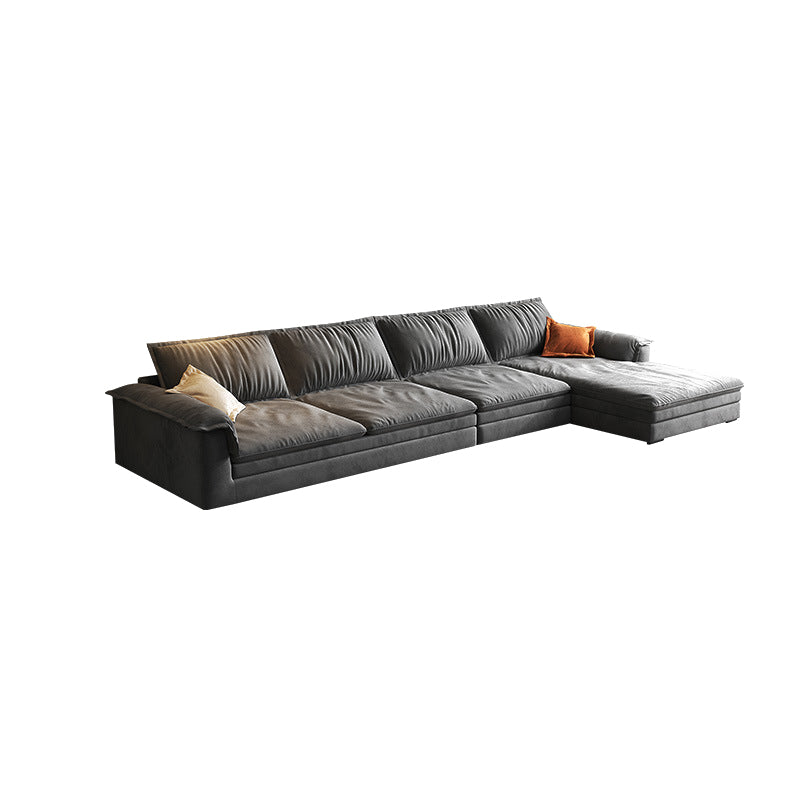Modern Cushion Back Grey Sectionals 33'" Pillow Top Arm Sectionals