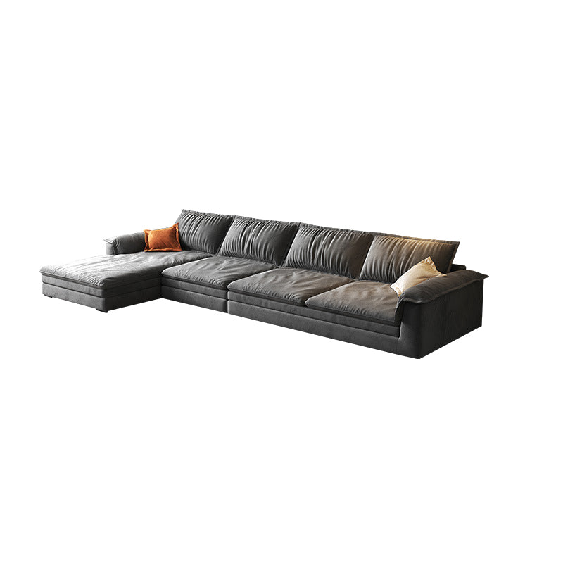 Modern Cushion Back Grey Sectionals 33'" Pillow Top Arm Sectionals