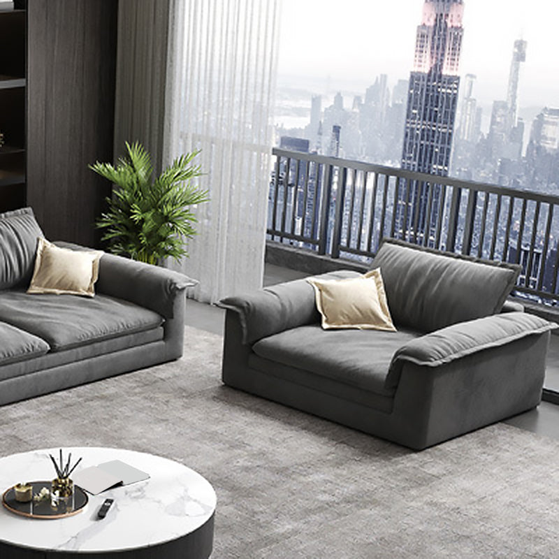 Modern Cushion Back Grey Sectionals 33'" Pillow Top Arm Sectionals