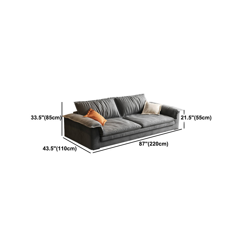 Modern Cushion Back Grey Sectionals 33'" Pillow Top Arm Sectionals