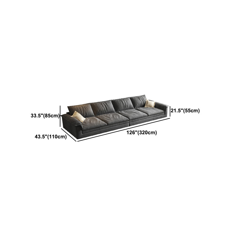 Modern Cushion Back Grey Sectionals 33'" Pillow Top Arm Sectionals