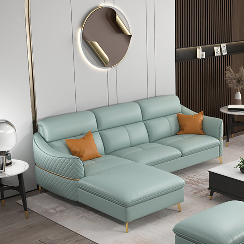 36.22" Tall Modern Genuine Leather Sectional/Sofa with Cushion Back