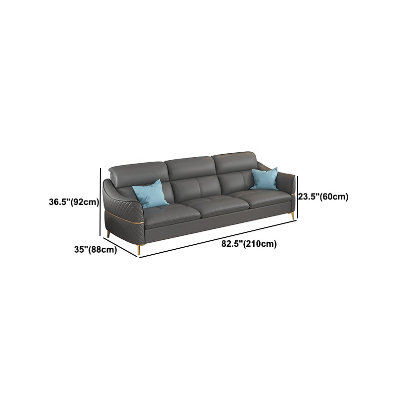 36.22" Tall Modern Genuine Leather Sectional/Sofa with Cushion Back