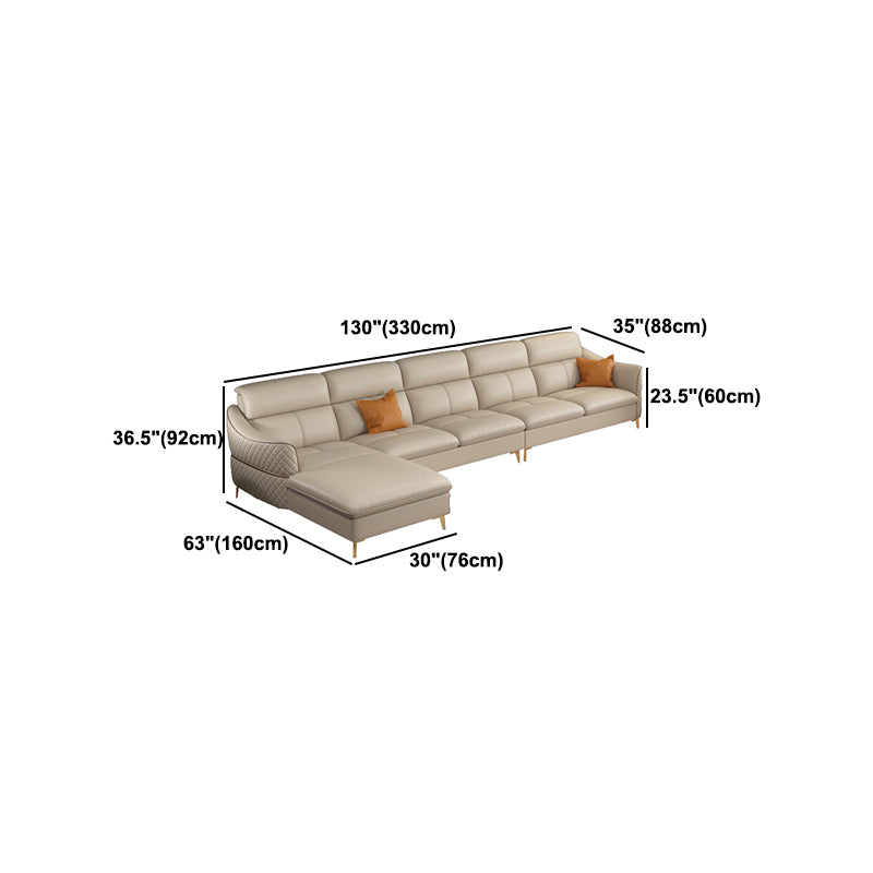 36.22" Tall Modern Genuine Leather Sectional/Sofa with Cushion Back