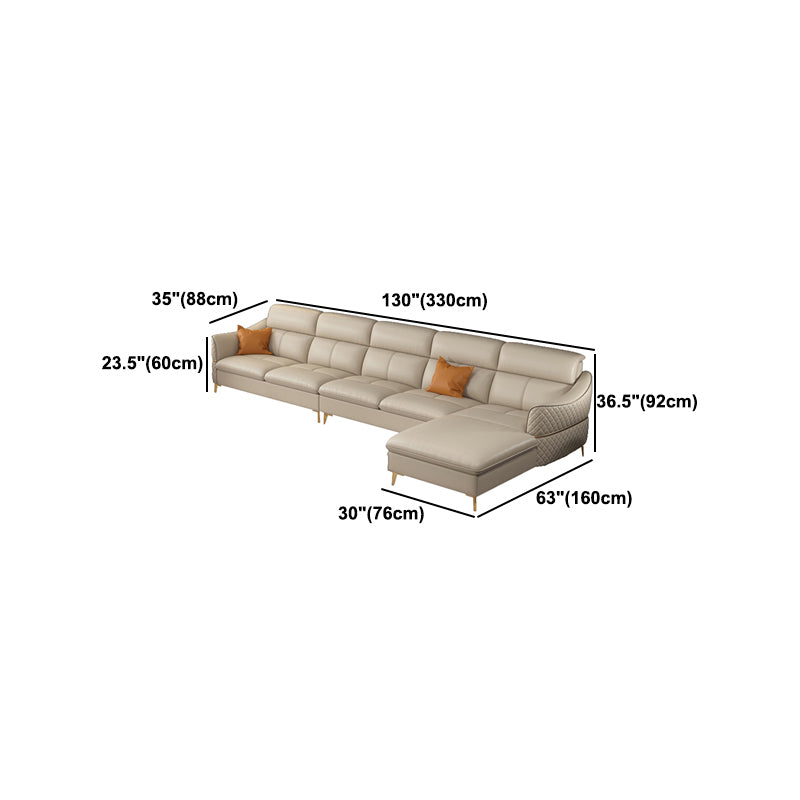 36.22" Tall Modern Genuine Leather Sectional/Sofa with Cushion Back