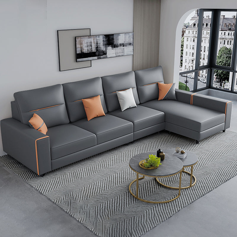 37.40" Tall Modern Sectional Dark Gray Stain-Resistant Sectional