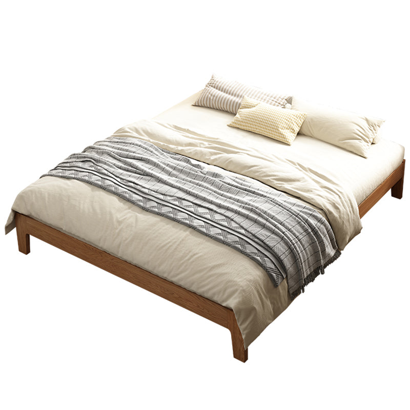 Scandinavian Solid Wood Bed Frame Low Profile Bed with Wood Legs