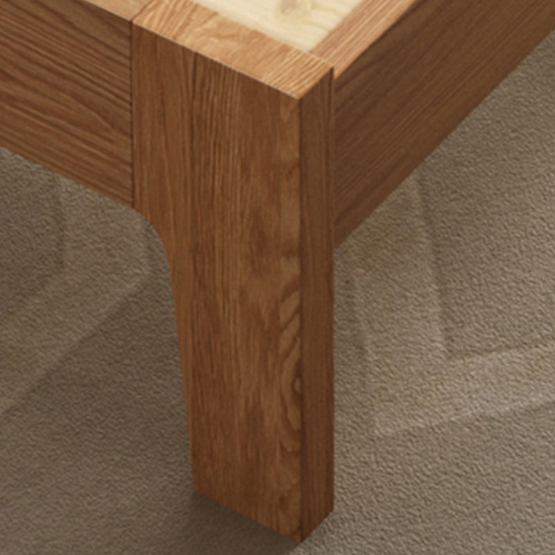 Scandinavian Solid Wood Bed Frame Low Profile Bed with Wood Legs