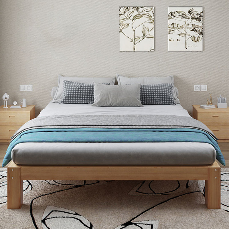 11.81" Tall Scandinavian Bed Frame Bed Solid Wood Standard Bed