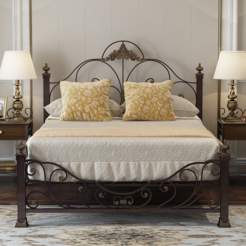 Industrial Bed with Headboard Standard Profile Bed with Metal Legs