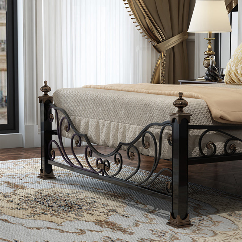 Industrial Bed with Headboard Standard Profile Bed with Metal Legs