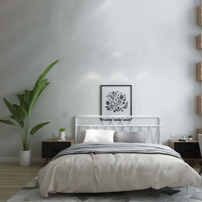 43.3" Tall Bed with Headboard Low Profile Bed with Metal Legs