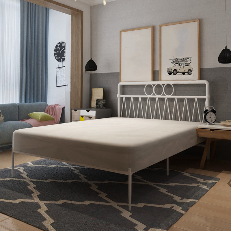 43.3" Tall Bed with Headboard Low Profile Bed with Metal Legs