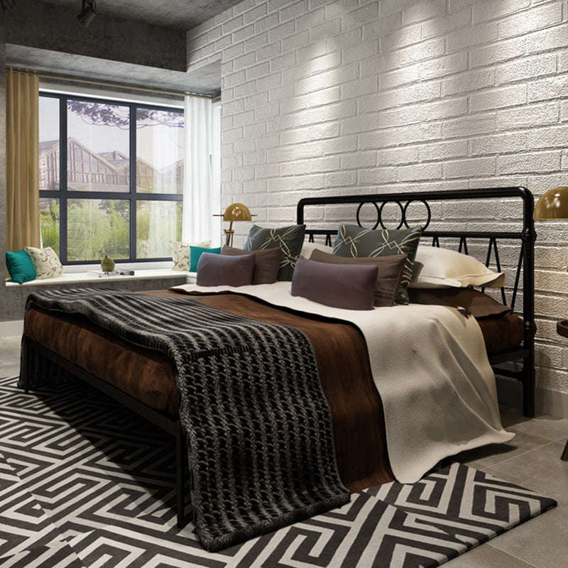 43.3" Tall Bed with Headboard Low Profile Bed with Metal Legs