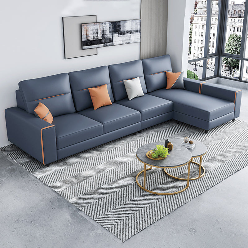 Cushion Back Faux Leather Sectional Sofa 35.43" Tall Sectional Sofa