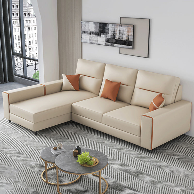 Cushion Back Faux Leather Sectional Sofa 35.43" Tall Sectional Sofa