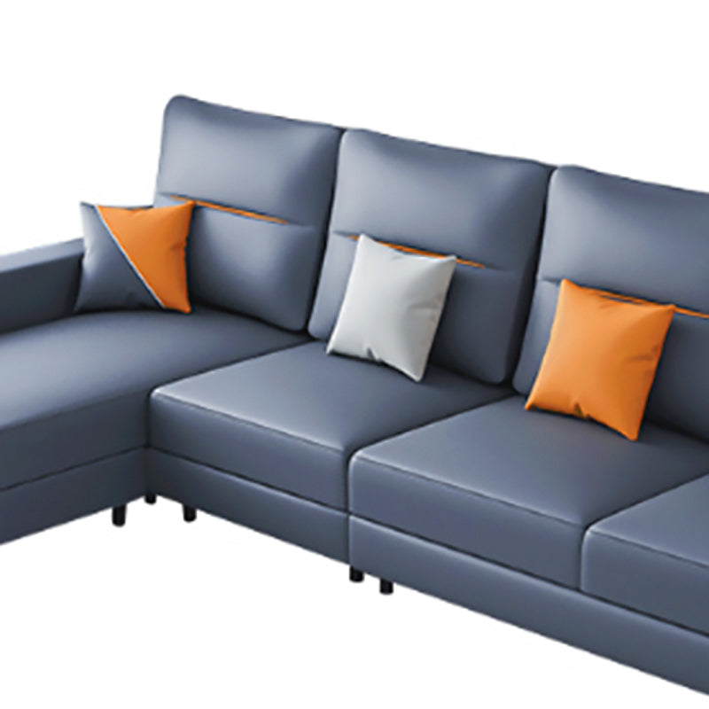 Cushion Back Faux Leather Sectional Sofa 35.43" Tall Sectional Sofa