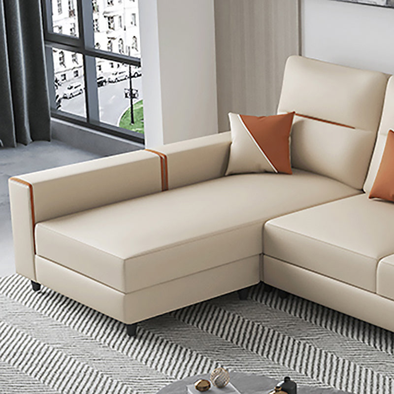 Cushion Back Faux Leather Sectional Sofa 35.43" Tall Sectional Sofa