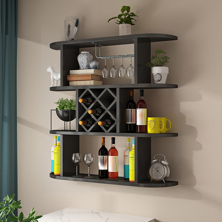 Wine Holder Rack Modern Wall Mounted Manufactured Wood for Kitchen