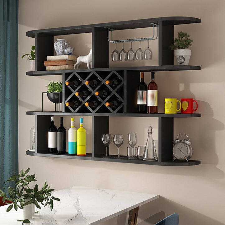 Wine Holder Rack Modern Wall Mounted Manufactured Wood for Kitchen