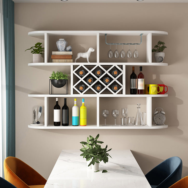 Wine Holder Rack Modern Wall Mounted Manufactured Wood for Kitchen