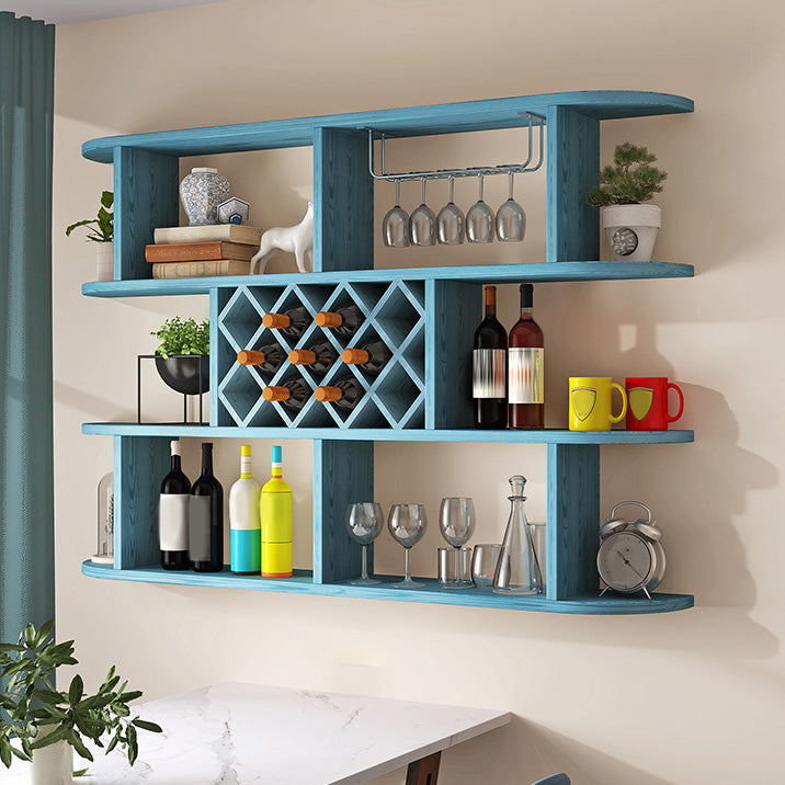 Wine Holder Rack Modern Wall Mounted Manufactured Wood for Kitchen