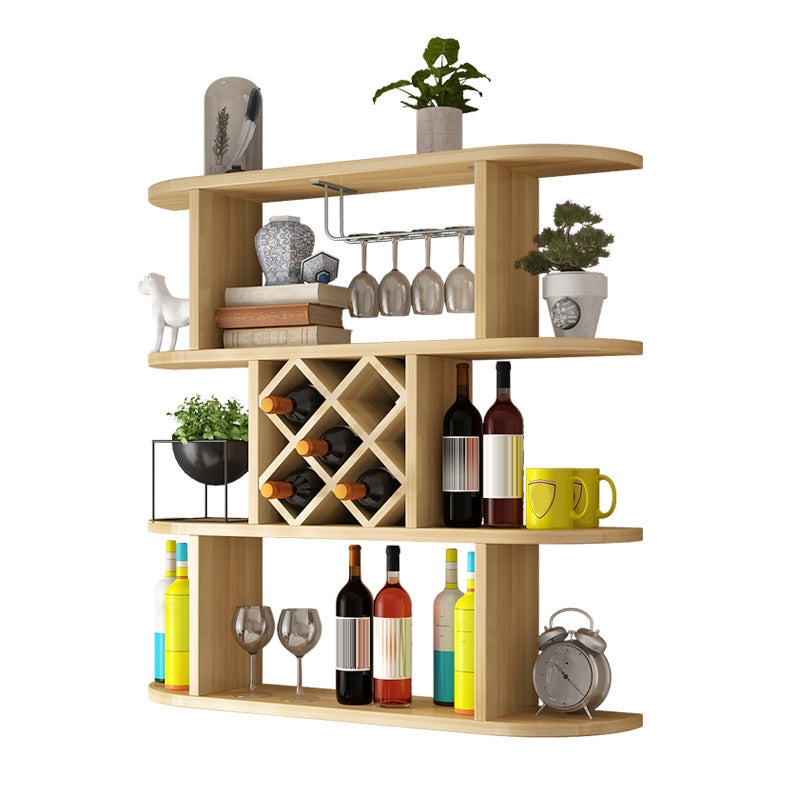 Wine Holder Rack Modern Wall Mounted Manufactured Wood for Kitchen
