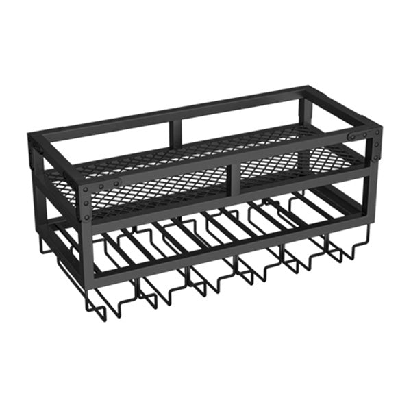 Metal Modern Wine Holder Rack Wall Mounted Wine Bottle & Glass Rack with Stemware Holder