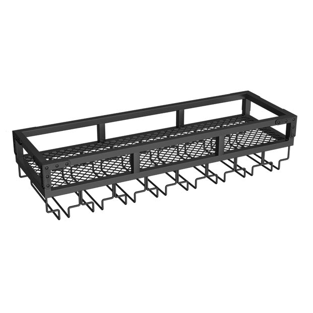 Metal Modern Wine Holder Rack Wall Mounted Wine Bottle & Glass Rack with Stemware Holder