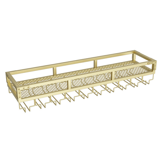 Metal Modern Wine Holder Rack Wall Mounted Wine Bottle & Glass Rack with Stemware Holder