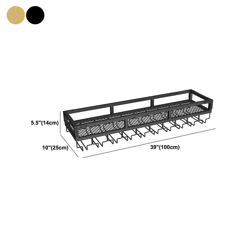 Metal Modern Wine Holder Rack Wall Mounted Wine Bottle & Glass Rack with Stemware Holder