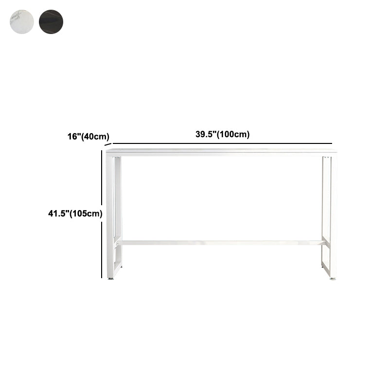 Modern Rectangle Bar Counter Table Stone Bar Counter Table with Metal Legs