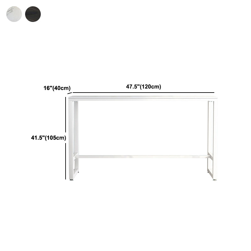 Modern Rectangle Bar Counter Table Stone Bar Counter Table with Metal Legs