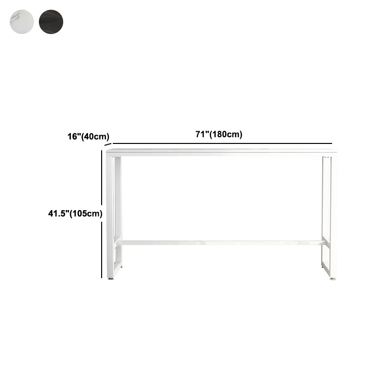 Modern Rectangle Bar Counter Table Stone Bar Counter Table with Metal Legs