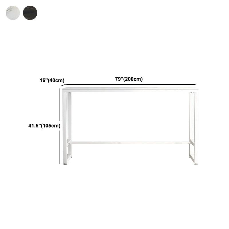 Modern Rectangle Bar Counter Table Stone Bar Counter Table with Metal Legs