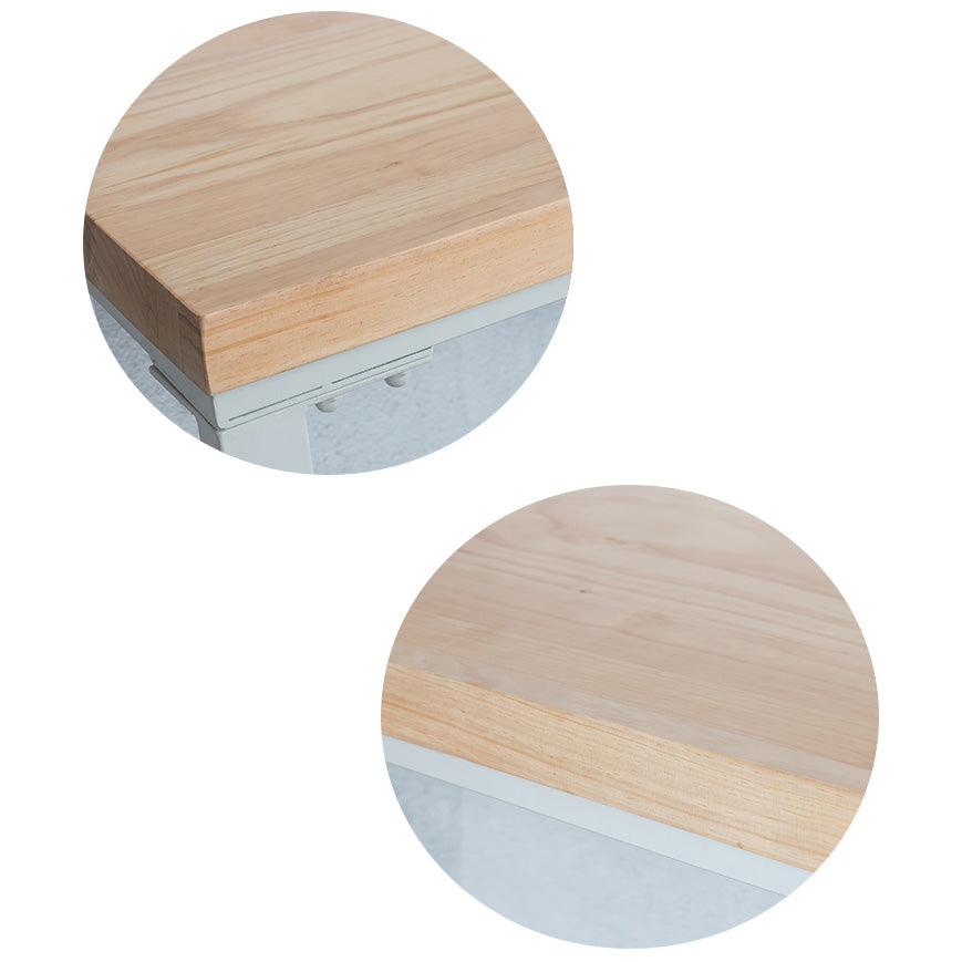 Glam Style Rectangle Bar Table Solid Wood Fixed Bar Dining Table for Indoor