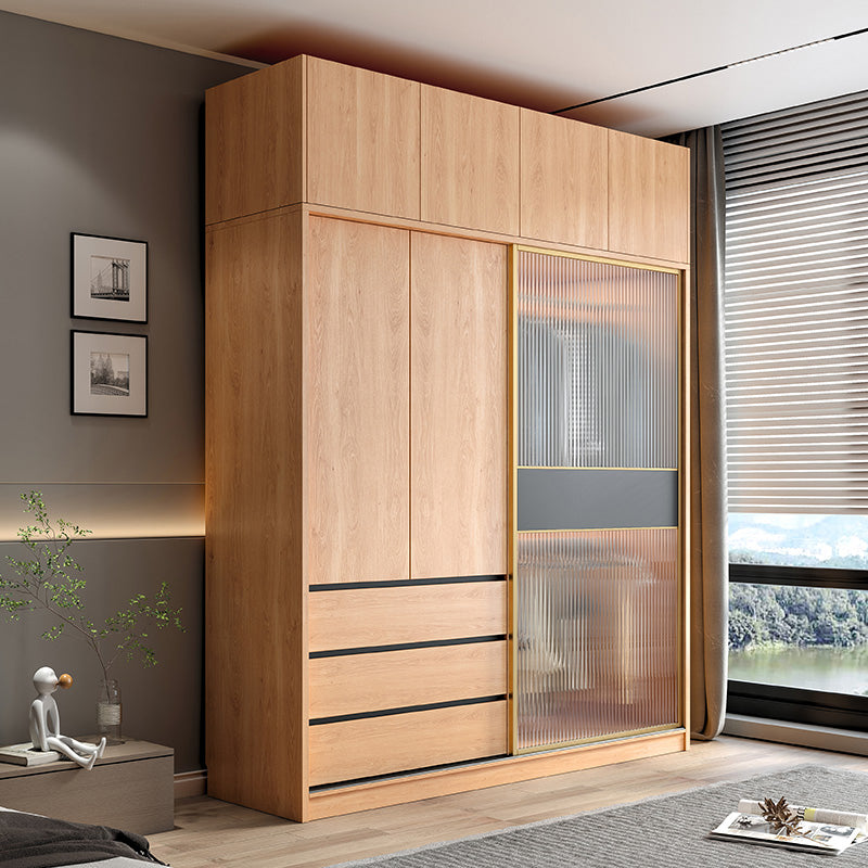 Sliding Engineered Wood Wardrobe Closet Modern Wardrobe Cabinet
