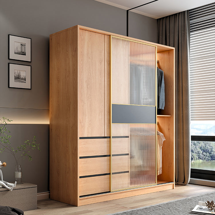 Sliding Engineered Wood Wardrobe Closet Modern Wardrobe Cabinet