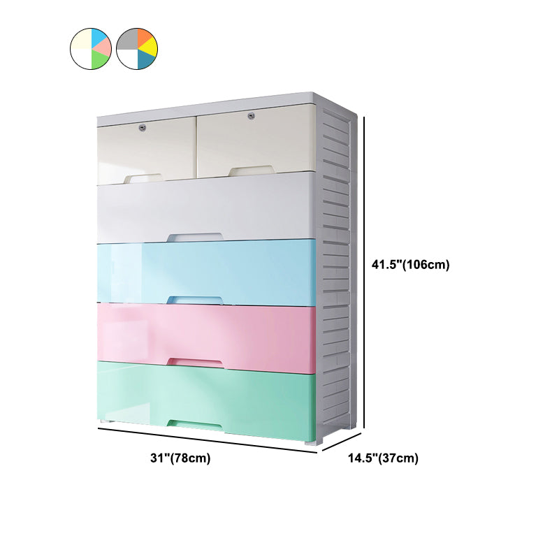 Plastic Home Non-Hanging Armoire Modern Style Storage Cabinet with Caster Wheels