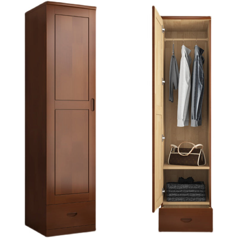 Traditional Wardrobe Cabinet Hinged Rubberwood Wardrobe Armoire