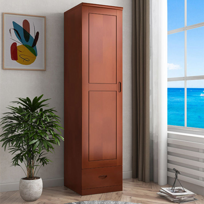 Traditional Wardrobe Cabinet Hinged Rubberwood Wardrobe Armoire