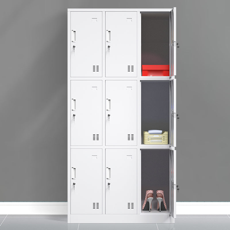 Contemporary Style Wardrobe Armoire Grey Steel Wardrobe Cabinet