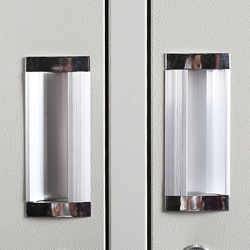 Contemporary Style Wardrobe Armoire Grey Steel Wardrobe Cabinet